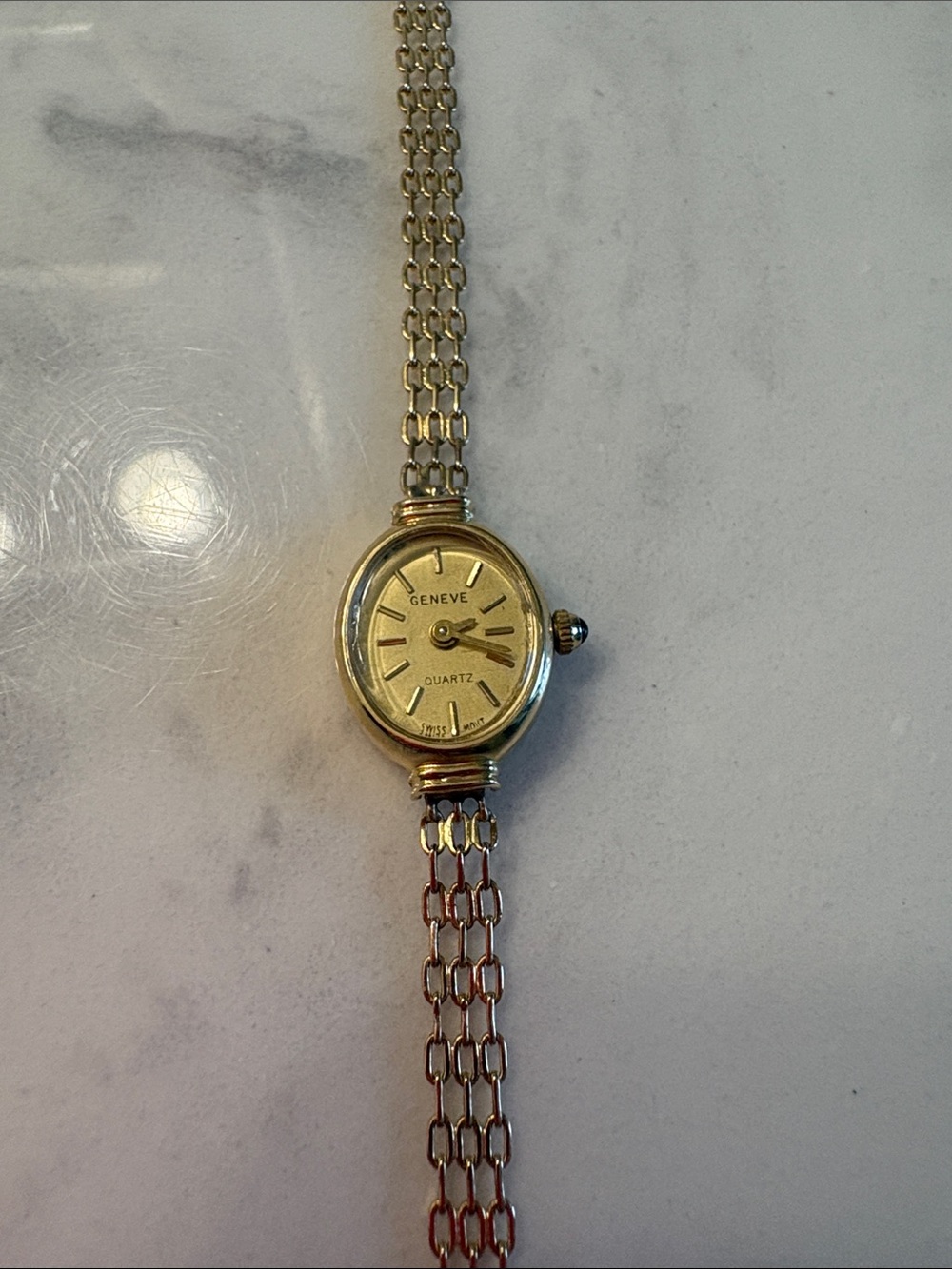 Vintage Solid 14K Gold Geneve Ladies Bracelet Watch 9g Swiss Quartz - Picture 5 of 6